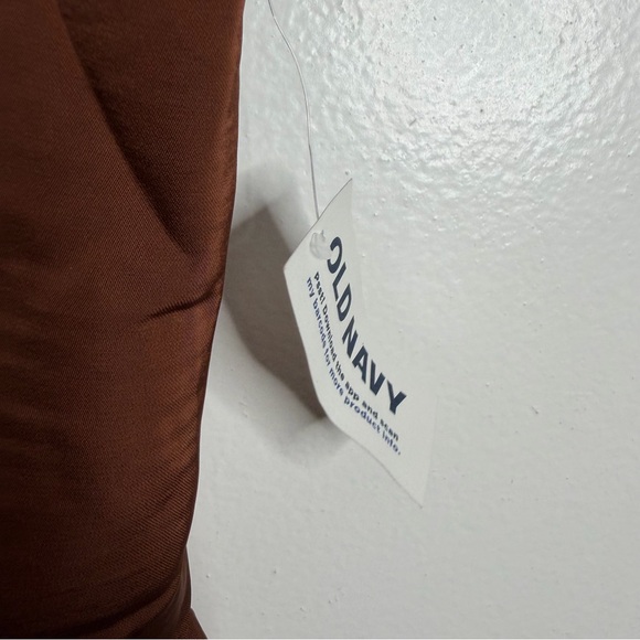 NWT Old Navy Cocoa Satin Summer Wedding Sleeveless Midi Slip Dress 12 Minimalist - Picture 7 of 9